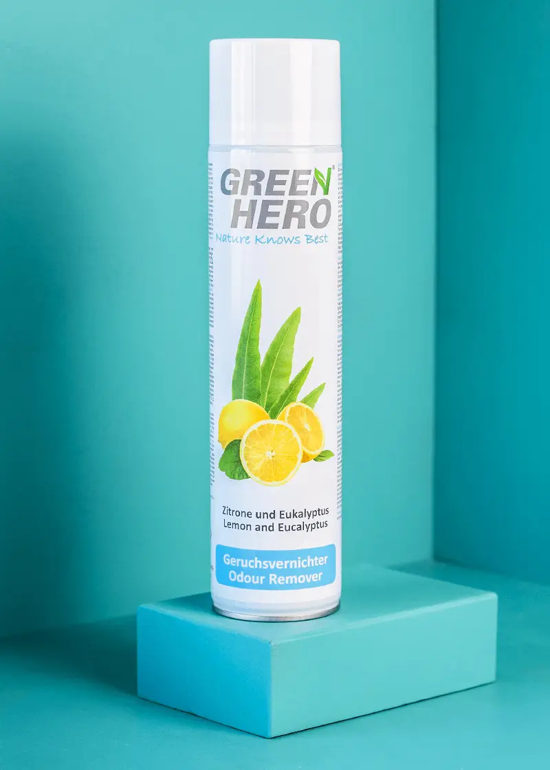 GreenHero® Geruchsvernichter Zitrone - Eukalyptus | 600 ml | Gerüche entfernen nicht nur überdecken