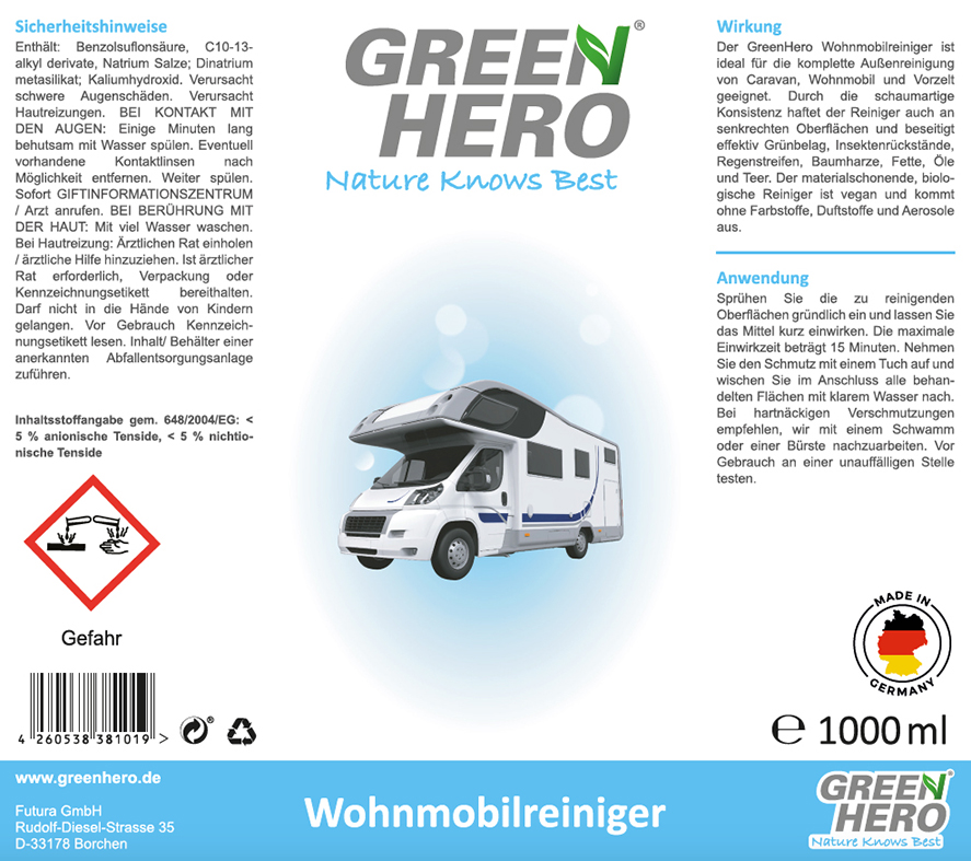 Green Hero Wohnmobilreiniger und Caravan Reiniger