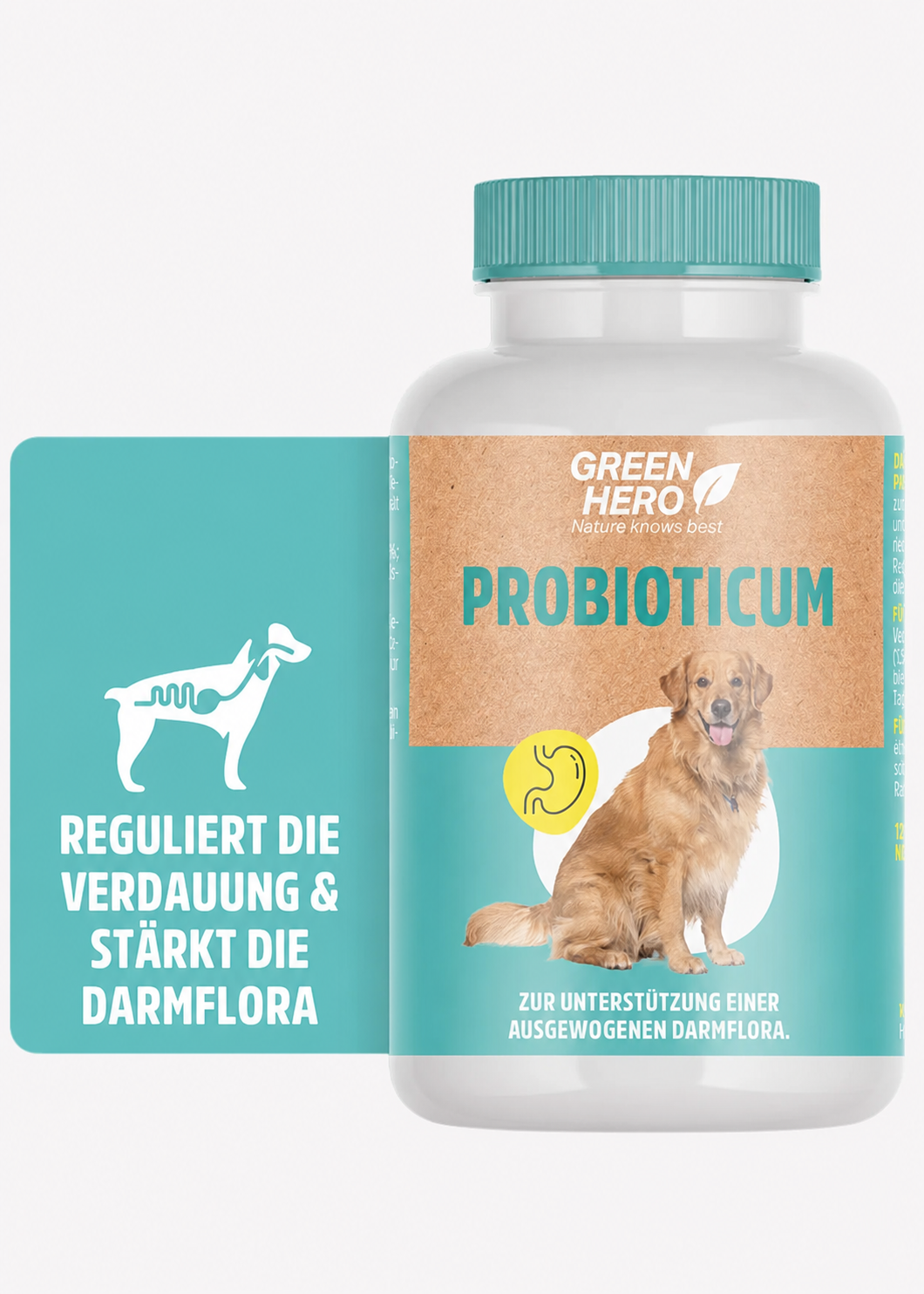 GreenHero® Probioticum für Hunde 120 Tabletten zur Darmsanierung und Darmpflege GreenHero® Probioticum für Hunde 120 Tabletten zur Darmsanierung und Darmpflege