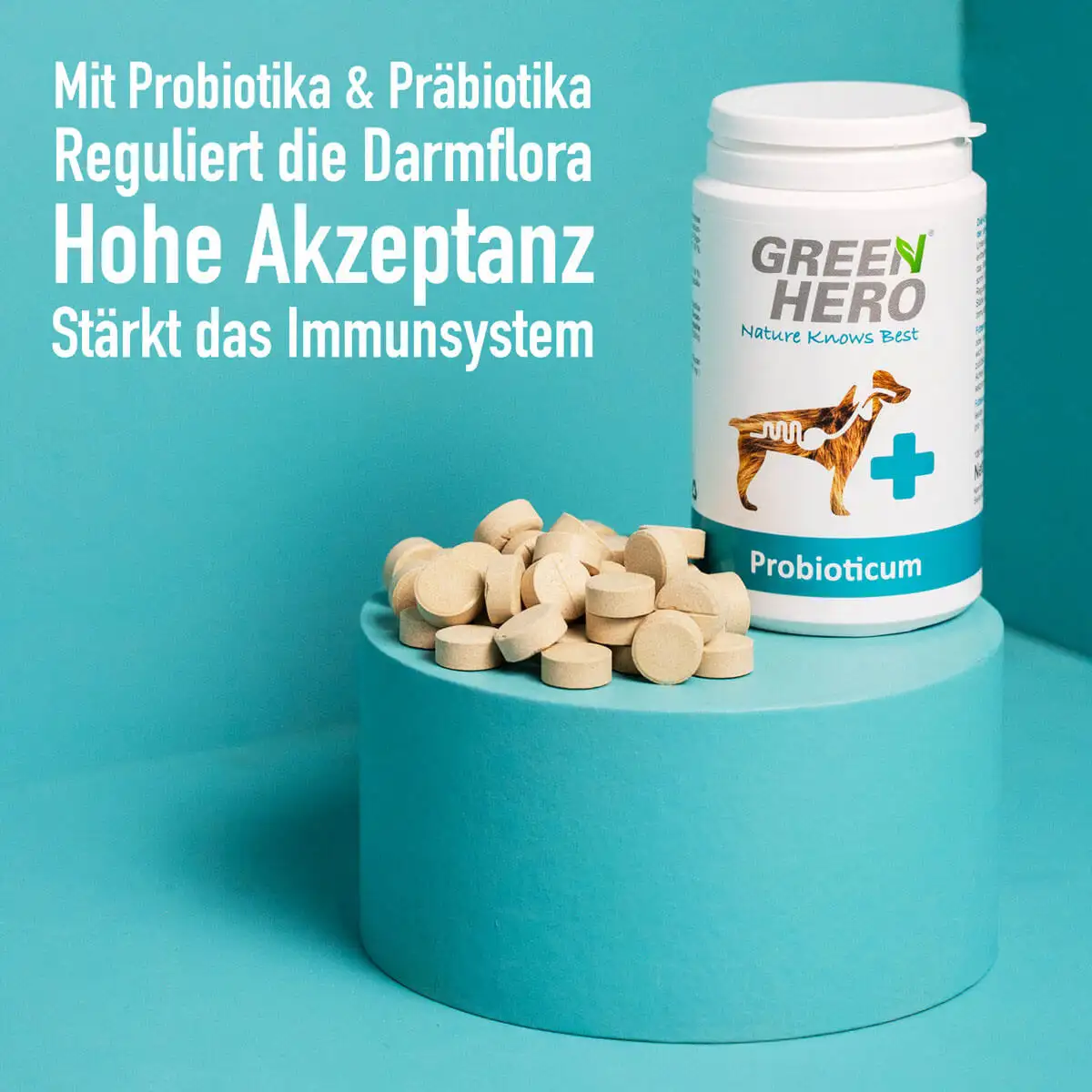GreenHero® Probioticum für Hunde 120 Tabletten zur Darmsanierung und Darmpflege