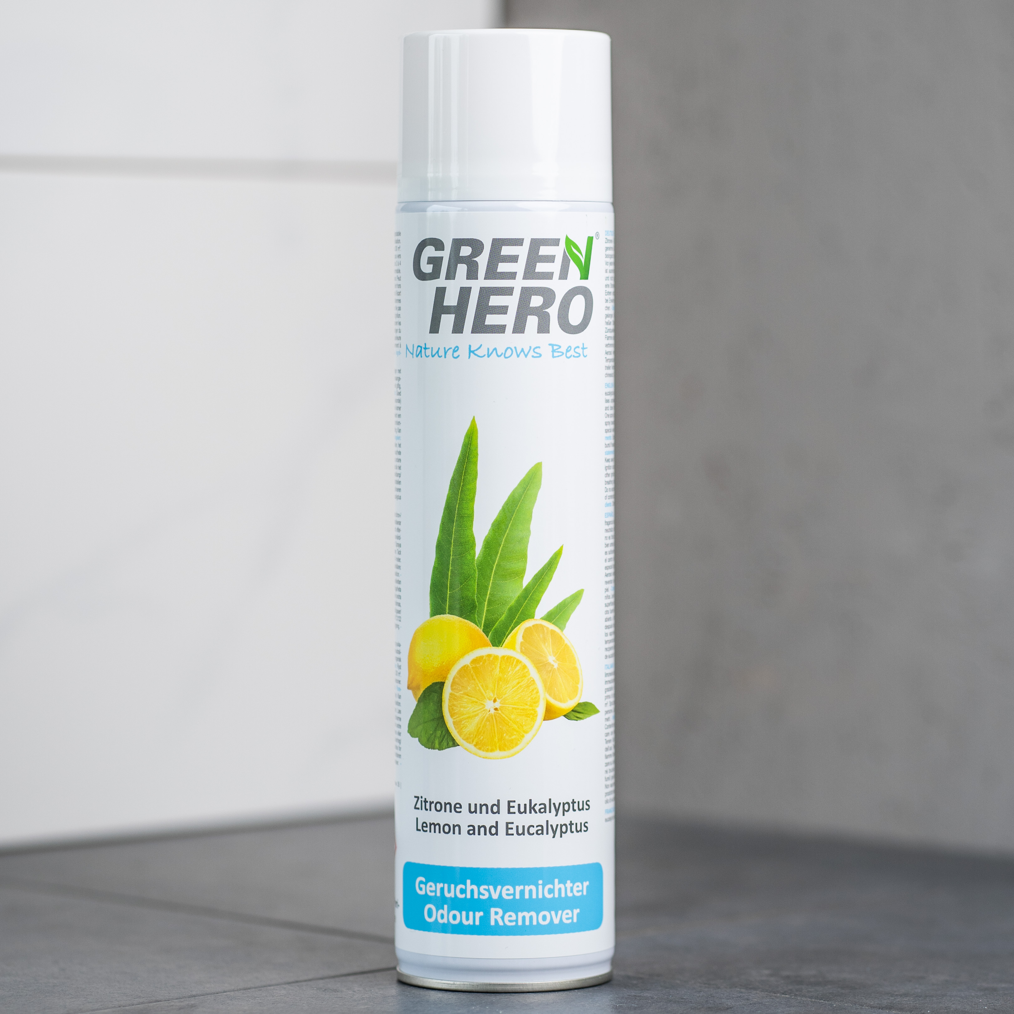 GreenHero® Geruchsvernichter Zitrone - Eukalyptus | 600 ml | Gerüche entfernen nicht nur überdecken