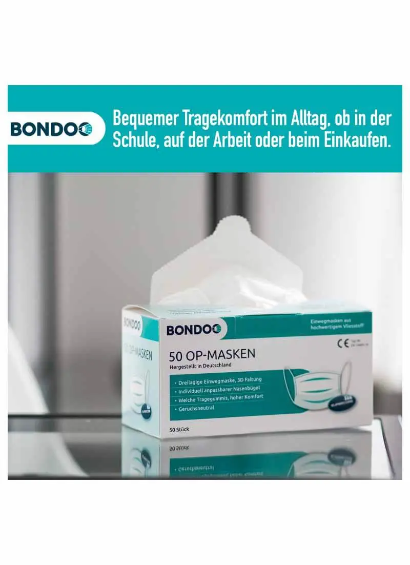 Bondoo medizinische Mund- und Nasenmaske – 50er Pack